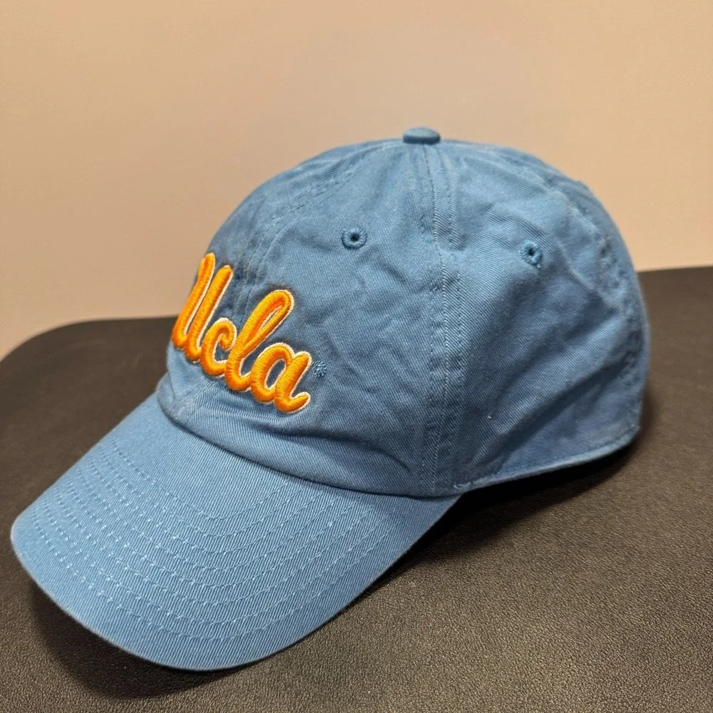 UCLA Bruins Hat Cap Blue Gold Strap Back Script Logo Fan Favorite OSFA Dad Adult